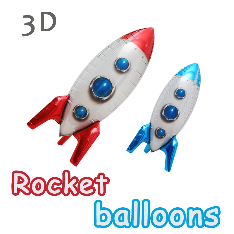 1PC Veľké 3D Rocket Fólie Balónikov Vonkajší Priestor Tému Dekorácie Deti Chlapec Happy Birthday Party Dekor Baby Sprcha Priazeň