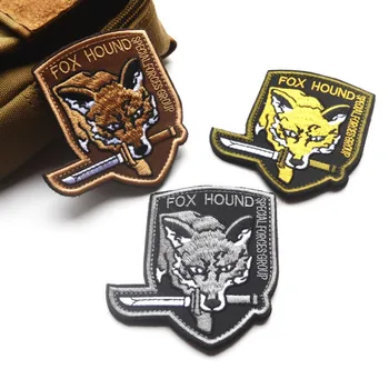 Metal Gear FOX Kopov, Morálku Odznak Výšivky Patch Remienok Háku & Slučky Handričkou Nálepky Taktické Škvrny na Oblečení Batoh