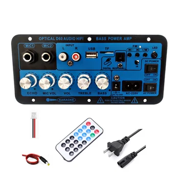 Bluetooth Zosilňovač Rada BT5.0 High Power Bass Zosilňovač pre Optický Audio Vstup Karaoke Audio Doska(US Konektor)