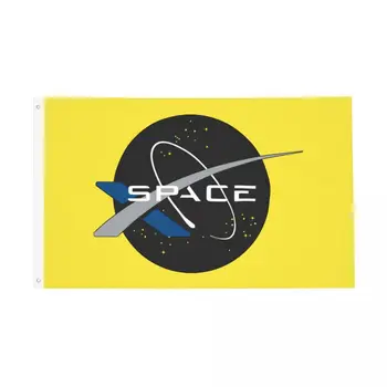 Spacex Priestor Mars Mesiac Vlajka Indoor Outdoor Banner Polyester Dekorácie Živé Farby jednotky 2x3 3x5 4x6 5x8 FT Vlajky