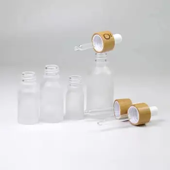 15ml 30 ml 50 ml parfém fľaša sklo esenciálny olej fľaše s bambusom veko sklo kvapkadla fľašu