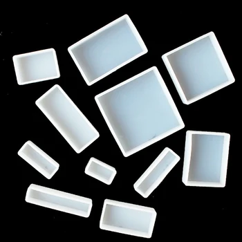 Zrkadlo geometrie silikónové formy DIY námestie obdĺžnikového epoxidové plastové zrkadlo plavidlá, šperky, ozdoby
