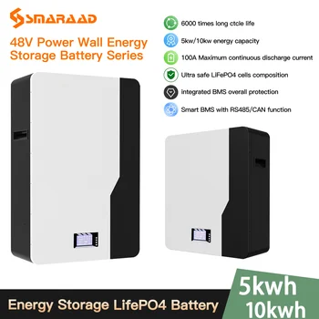 Ultra Veľké Kapacity Domácnosti Systém na Uskladnenie Energie 48V 51.2v100ah 200ah LiFePO4 Batérie 5kWh 10kWh 6000+Cyklov