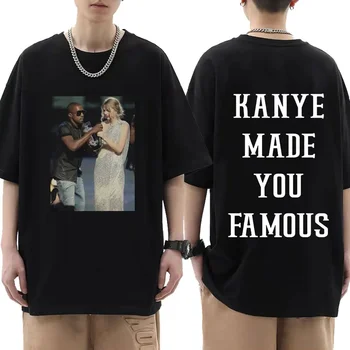 Kanye, Aby Ste Slávny T Shirt Kanye West Dráma 2023 Nové Grafické T Košele Muži Ženy Móda Hip Hop, Street T-shirt Muž Nadrozmerné