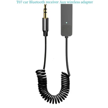 T07 auto Bluetooth prijímač Aux bezdrôtový adaptér USB na 3,5 mm Jack Audio Music Mic Hands free na Auto Reproduktor