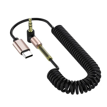 USB Typ-C Auto AUX kábel Kábel Adaptéra Drôt Linka na 3,5 mm Žena Reproduktorový Kábel Pre Auto