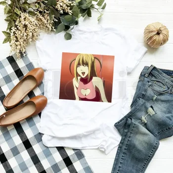 Retro Death Note Míša Amane Japonsko, Anime, Manga, Krátky Rukáv Žena Topy Tees Harajuku VintageT Košele dámske tričko