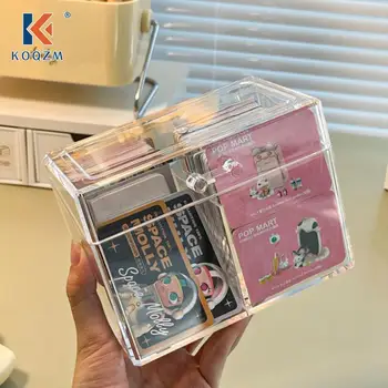 Transparentné Akrylátové Karty Úložný Box Má 400 Pohľadnice 12x10.5cm, grafické Karty, Prípade S 2 Priehradkami Na Pohľadnicu/Fotografie
