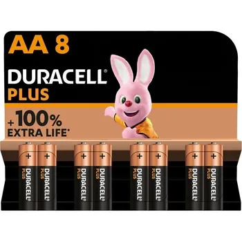 Extra život lr6-mn1500aa8/ 1,5 v/alkalické batérie veľkosti aa duracell plus 8 batérie