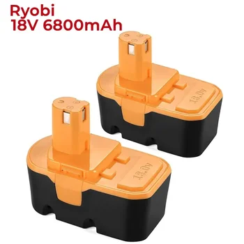 Verbesserte 18V 6800mAh Ni-Mh Ersatz Batterie für Ryobi 18V Batterie Jeden + Kompatibel mit P100 P101 ABP1801 ABP1803 BPP1820