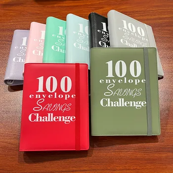 100 Obálky Pár Výzvou Plánovač Binder Príručka Úspory Peňazí Notebook Loose-Leaf Krúžok Držiteľa Karty Skladovanie Knihy Zápisník