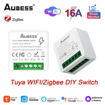 16A Zigbee/WIFI Tuya Smart Switch Podporujú APLIKÁCIU Diaľkové Ovládanie 2-Spôsob Kontroly Bránou Inteligentný Život Pracuje S Alexa A Domovská stránka Google