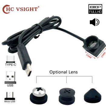 15*15 mm HD 2.0 MP CCTV Mini Bezpečnosti Portable Typ-C Fotoaparát 3.7 mm Objektív Android Kamera Mini Dohľadu Cam S Audio
