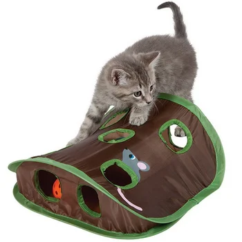 Mačka Tunel Skladacia Pet Mačka hračky Vzdelávacie Hračky Myšou Diery Mačky Chytiť Smiešny Loptu Zvony domáce zvieratá
