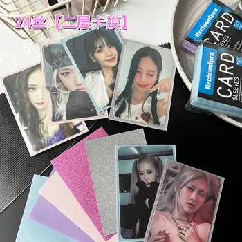 Steve 50pcs Pribrala 24dmm Ultra Priehľadná Farba kórejský Album Photocard 2Layer Karty Film