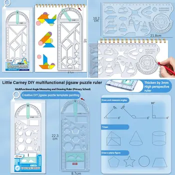 Geometrické Kreslenie Pravítko Multi-function kancelárske potreby Vzdelávania Merací Nástroj Plastové 360 Stupňov Rotácie Matematiky Funkcia Pravítko