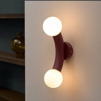 Jednoduché, Moderné, Kreatívne Mesiac Nástenné Svietidlo Spálňa, Nočné Lampy, Nordic Light Luxusné Loptu Sklo Obývacia Izba Pozadí Nástenné Svietidlo