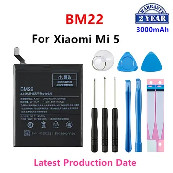 100% Pôvodnej BM22 3000mAh Batérie Pre Xiao Mi 5 Mi5 M5 BM22 Telefón Náhradné Batérie +Nástroje