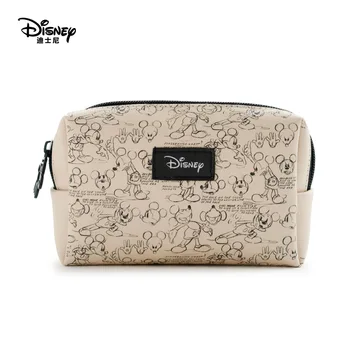 Disney Mickey Mouse prenosné kozmetické tvoria taška multi-účel skladovania mince PU kabelka kabelka cartoon Minnie make-up PU skladovanie