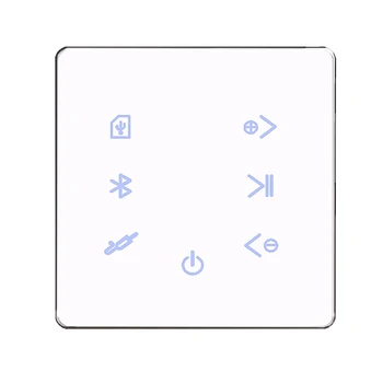 Bluetooth Zosilňovač v Stene, USB, SD Karta Hudba Panel Smart Home Pozadí Audio Systém Stereo Hotel Reštaurácia(Biela)