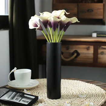 Jednoduché, Moderné Matt Black Ceramic Art Váza, Jedálenský Stôl Dekor Kvetinové Vázy Ozdoby