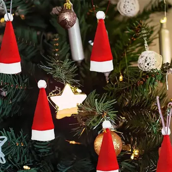 Mini Santa Klobúky Vianočné Čiapky Santa Claus Klobúk Santa Vianočné Čiapky Striebro Držiteľov Držiak pre Cristmas prestieranie