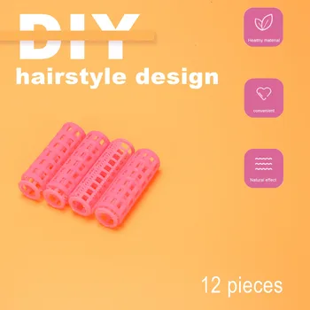 12 Ks Ružové Plastové DIY Vlasy Styling Navi Curlers Klipy
