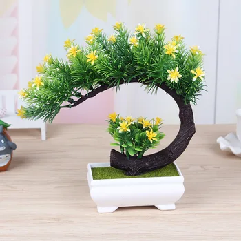 Umelé Rastliny Bonsai Malý Strom Črepníkových Rastlín Falošné Kvety, Črepníkové Ozdoby pre Domáce Dekorácie Hotel Garden Dekor