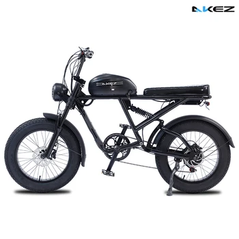 1500W AKEZ Dual Batéria 48V Hliníkový Rám Elektrický Bicykel Retro Motocykel Klince Hydraulické Brzdové Vysoký Elektrický Motocykel
