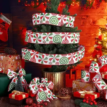 Káblové Vianočné Pásky 5 Metrov Vianočné Páse s nástrojmi Ornament, Svadobné, Vianočné Darčekové Balenie Červená a Zelená Snowflake Koberčeky Páse s nástrojmi