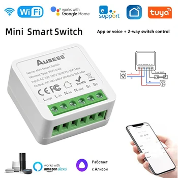 EweLink Tuya Wifi Mini Smart Switch 16A S Energy Monitor podporuje 2-spôsob Kontroly Inteligentný Život Pracuje S Alexa Alice Domovská stránka Google