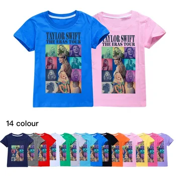 Nové Deti Letné Krátke Sleeve T-shirt Bavlna Dieťa Boys Módne Oblečenie Taylor Swift Eras Tour Chlapci Oblečenie Dievčatá Tees Topy