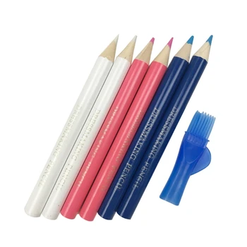 6PCS Výstavné Kriedou Ceruzky Textílie Ceruzky s Kefou Spp, Vymazateľné Šitie Ceruzka JIAN