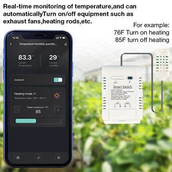 WiFi -16 Prepínač Tuya Bezdrôtové Ovládanie s Spotrebu Energie, Monitorovanie Teploty a Vlhkosti Termostat Alexa Kompatibilné