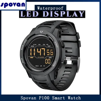 Spovan P100 Smart Hodinky Outdoorové Športy Smartwatch Plávanie 50 M Vodotesný Beží Čas Bluetooth Počítadlo Kalórií Digitálne Reloj