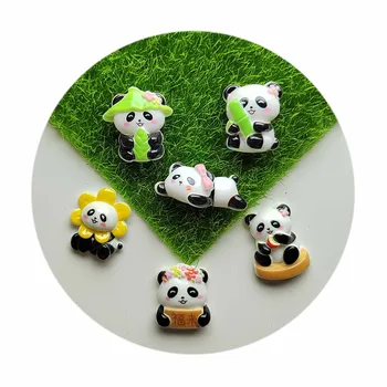Horúce Roztomilý Dizajn Mini Cartoon Panda Živice Flatback Cabochon Ornament na Šperky, Takže Hairwear Telefón Prípade Dekor