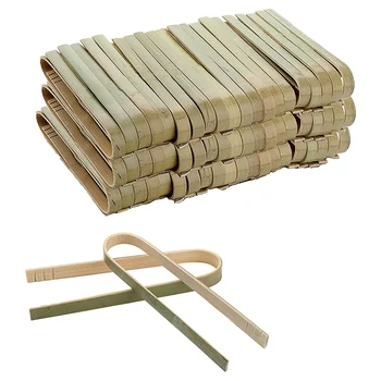 120 Pack Mini Bambusu Klieští, 4 Palcový Jednorazové Klieští, Eco-Friendly Mini Jednorazové Bambusu Nádoby Toast Klieští