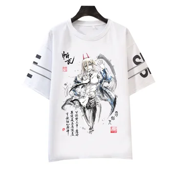 Anime Pílou Muž Manga Grafické Atrament umývanie maľovanie Tlač Oblečenie, Unisex Krátke Rukávy Tričko Top