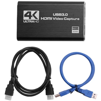 Audio Video Capture Karty, 4K USB 3.0 Zachytiť Adaptér Video Converter Pre Hranie hier Streamovanie Živého Vysielania Nahrávanie Videa