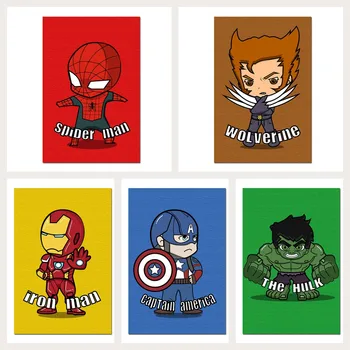 Maliarske plátno Cartoon Marvel Avengers na Iron Man Kapitán Amerika Nordic Deti Izba Spálňa Domov Pozadí, Dekorácie, Darčeky