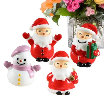 4 Ks/set Miniatúrne Vianočný Stromček Santa Claus, Snehuliaci Darčeka Terária Príslušenstvo Víla Záhradné Figúrky, domček pre bábiky Dekor