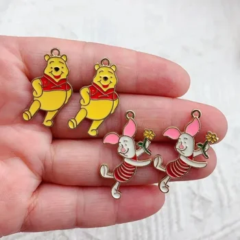 10PCS Disney Winnie The Pooh Prasiatko Série DIY Šperky, Doplnky, Náušnice, Doplnky do Vlasov Prívesok prívesok Malý Prívesok
