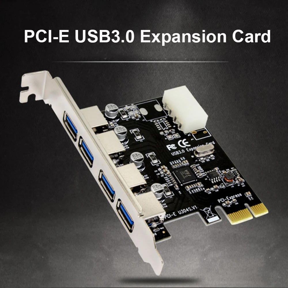 Mini 4 Port USB 3.0, PCI-e Rozširujúca Karta PCI Express PCIe USB 3.0 Hub, Adaptér, 4-port USB3.0 Radič USB 3.0 PCIe Express