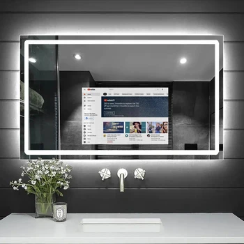 Výrobca Plnej Dĺžke Veľkosť Smart Mirror Android LED WIFI Blue_tooth Kúpeľňa Dotykový Displej Vyrazili 21,5/24 Inchfull Hd Tv Zrkadlo