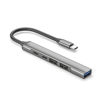 Rozbočovač USB 5 v 1 Typ C Rozbočovač so Typu C Porty) a Port USB 2.0 pre Domáce Kancelárie 96BA