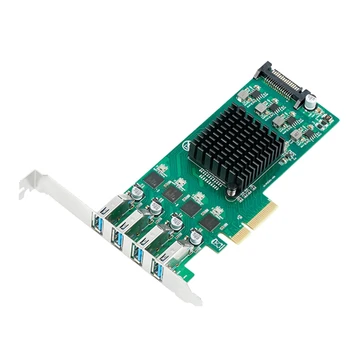 PCIE Na 4Ports 5Gbps Rozširujúca Karta Pre Windows, Linux OS, 4X Vyhradená 5Gbps USB 3.0 Kanál 20Gbps Banwidth