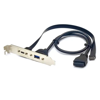 Y1UB USB3.2 Predný Panel Typ Hlavičky E na USB C Samica Predlžovací Kábel Vysokej Rýchlosti