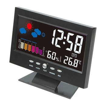 Teplota A Vlhkosť Farebný Displej, písací Stôl Hodiny, Bezdrôtový Počasia sa Projekcie LCD Podsvietenie Budík Zvuk